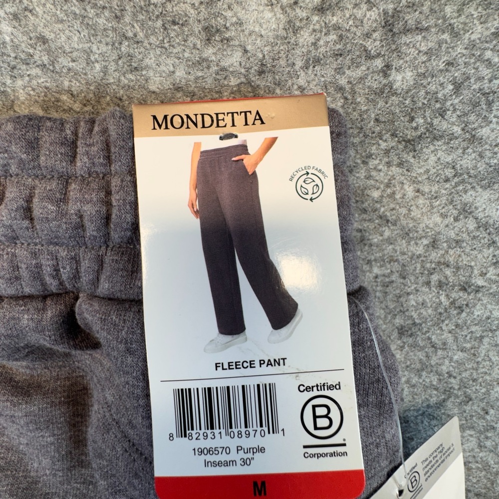 Mondetta Womens Fleece Pant Purple Heather Pockets Size Medium 1906570 - Picture 11 of 13
